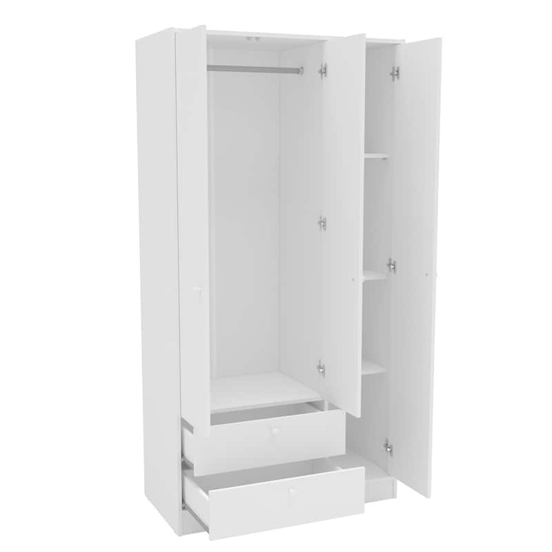 Polifurniture Denmark 3 Door Bedroom Armoire with 2 Drawers