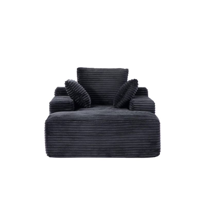 Oversized Chaise Lounge Chair Cozy Cloud Couch,Upholstered Sleeper Sofa Daybed With 3 Throw Pillows And Wide Armrest