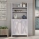 preview thumbnail 2 of 12, Figg Rustic Wood Multi-shelf Microwave Cabinet by Furniture of America White Oak