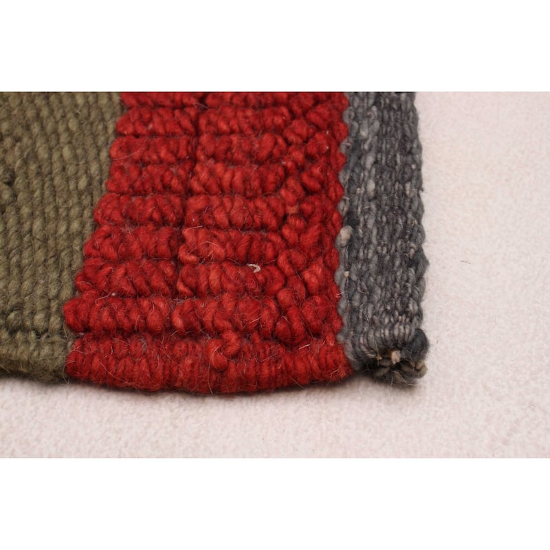 ECARPETGALLERY Braid weave Sienna Red Wool Rug - 5'10 x 7'8