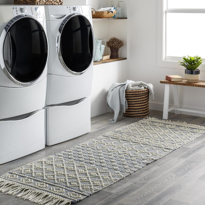 Les Handmade Modern Farmhouse Wool Area Rug