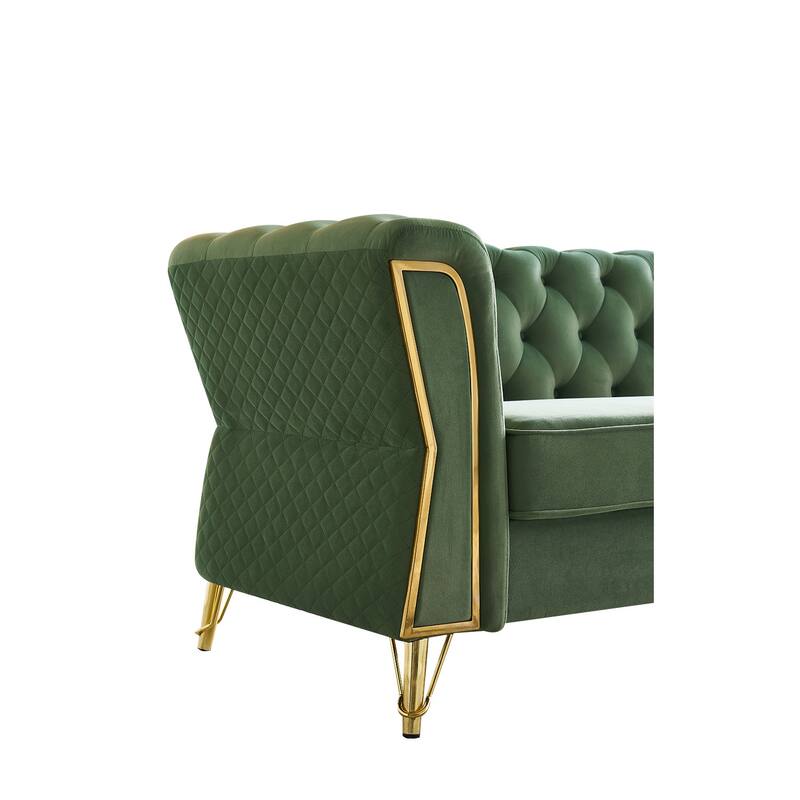 Modern Tufted Velvet Sofa for Living Room