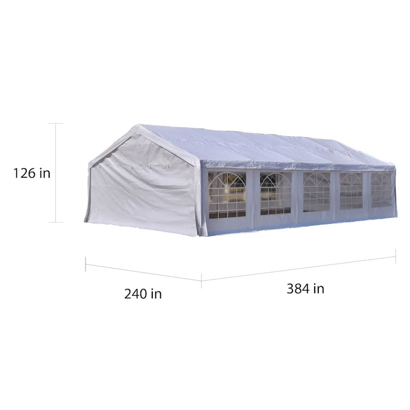 Outsunny Large White Outdoor Canopy Tent w/ Removable Protective Sidewalls