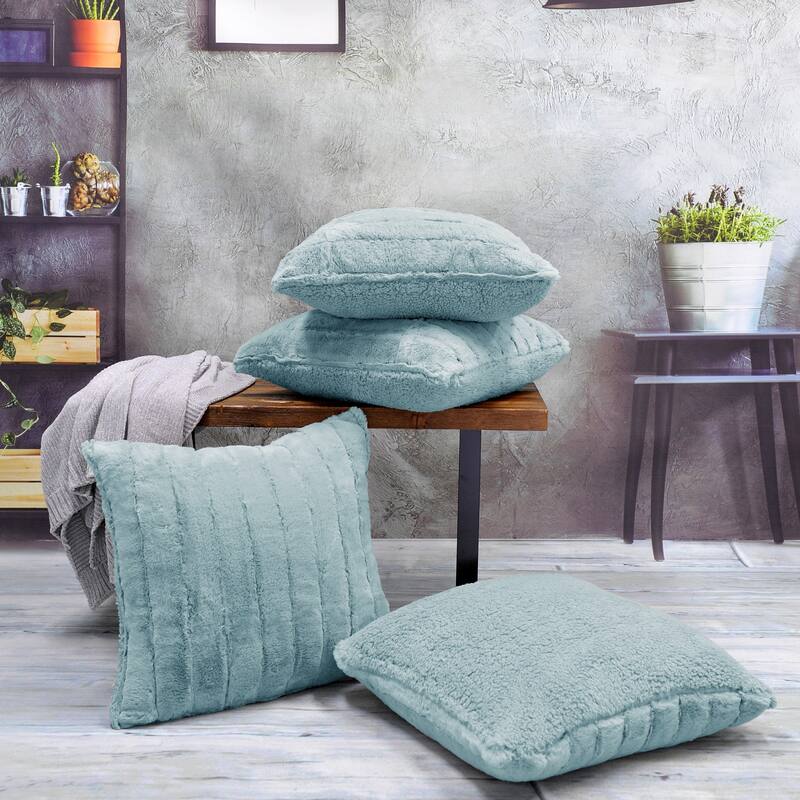 Serenta SuperMink Solid Color Throw Pillow Shell Cushion Cover Set - 20" x 20" - Arona - Set of 3 or More