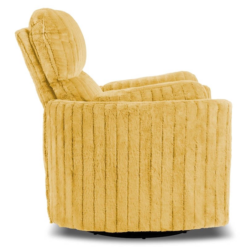 Furniture of America Jorvien Modern Chenille Power Swivel Glider Recliner with Pillows