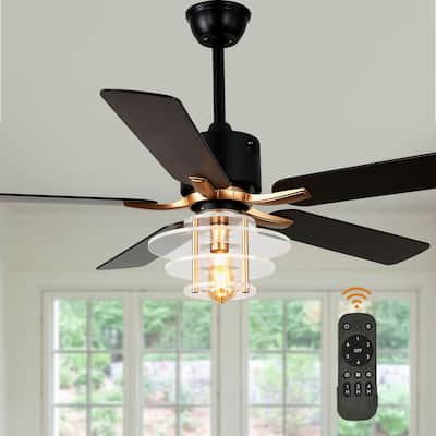 Bella Depot 52" Modern Ceiling Fan with Light and Remote 6-Spped Reversible Fan