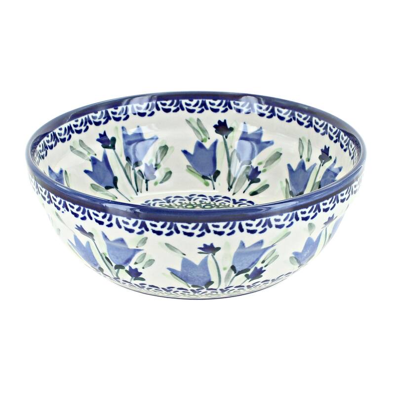 Blue Rose Polish Pottery Zaklady Cereal Bowl - Blue Tulip