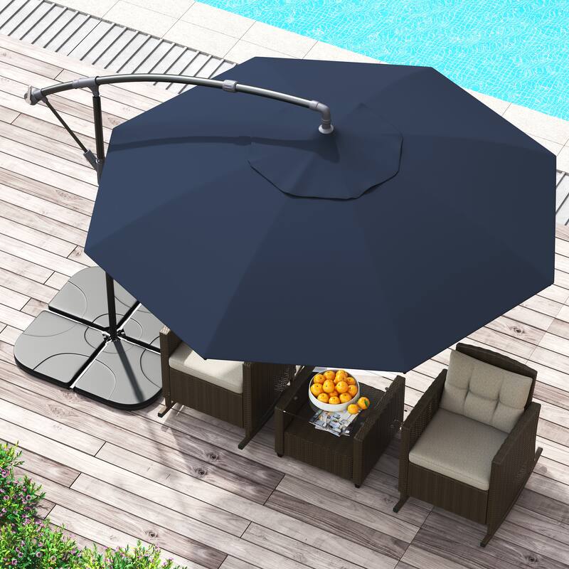 Corvus Vera 10-foot Offset Cantilever Hanging Canopy Patio Umbrella