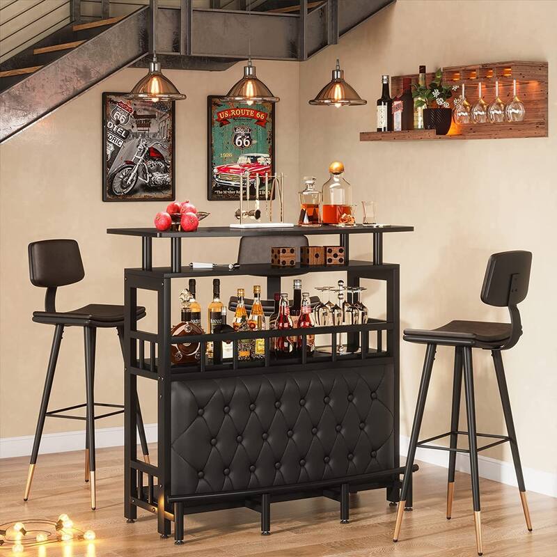 Bar Unit for Liquor, Home Enetertainement Bar with Storage