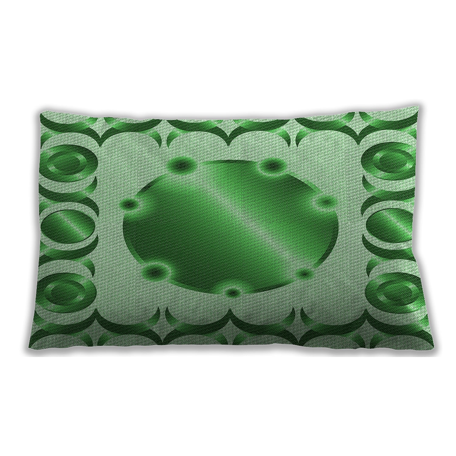 Ahgly Company Patterned Indoor-Outdoor Jade Green Lumbar Throw