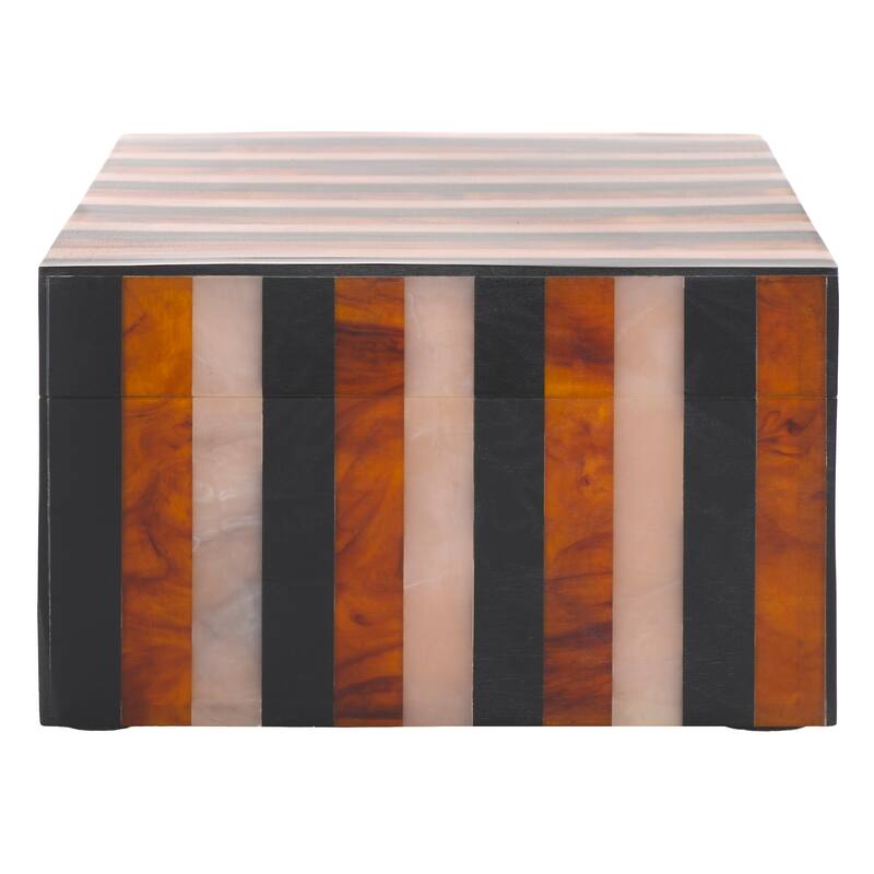 SAFAVIEH Home Ina Black/Brown Resin Decorative Box Set of 2