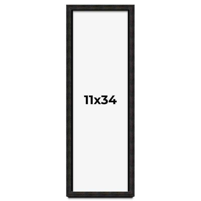 11x34 Shadow Box Black Rustic Barnwood Display Frame | 1.125 Inch