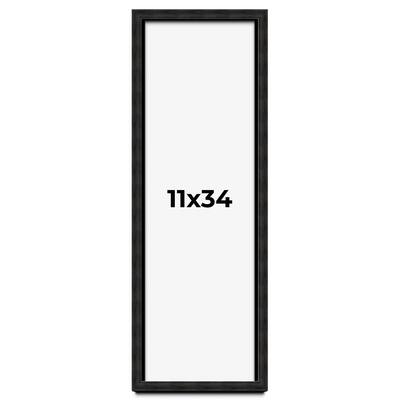 11x34 Shadow Box Black Rustic Barnwood Display Frame | 1.125 Inch