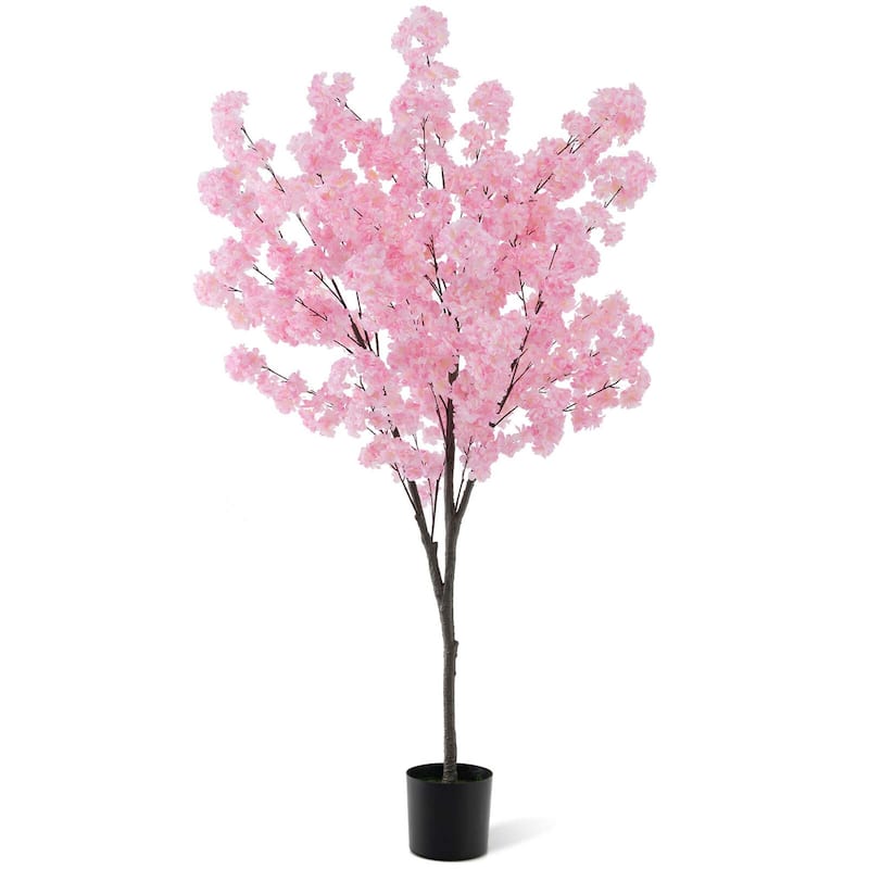 Costway 6.5 FT 1/2 PCS Tall Artificial Cherry Blossom Tree with 900 - 1 PCS