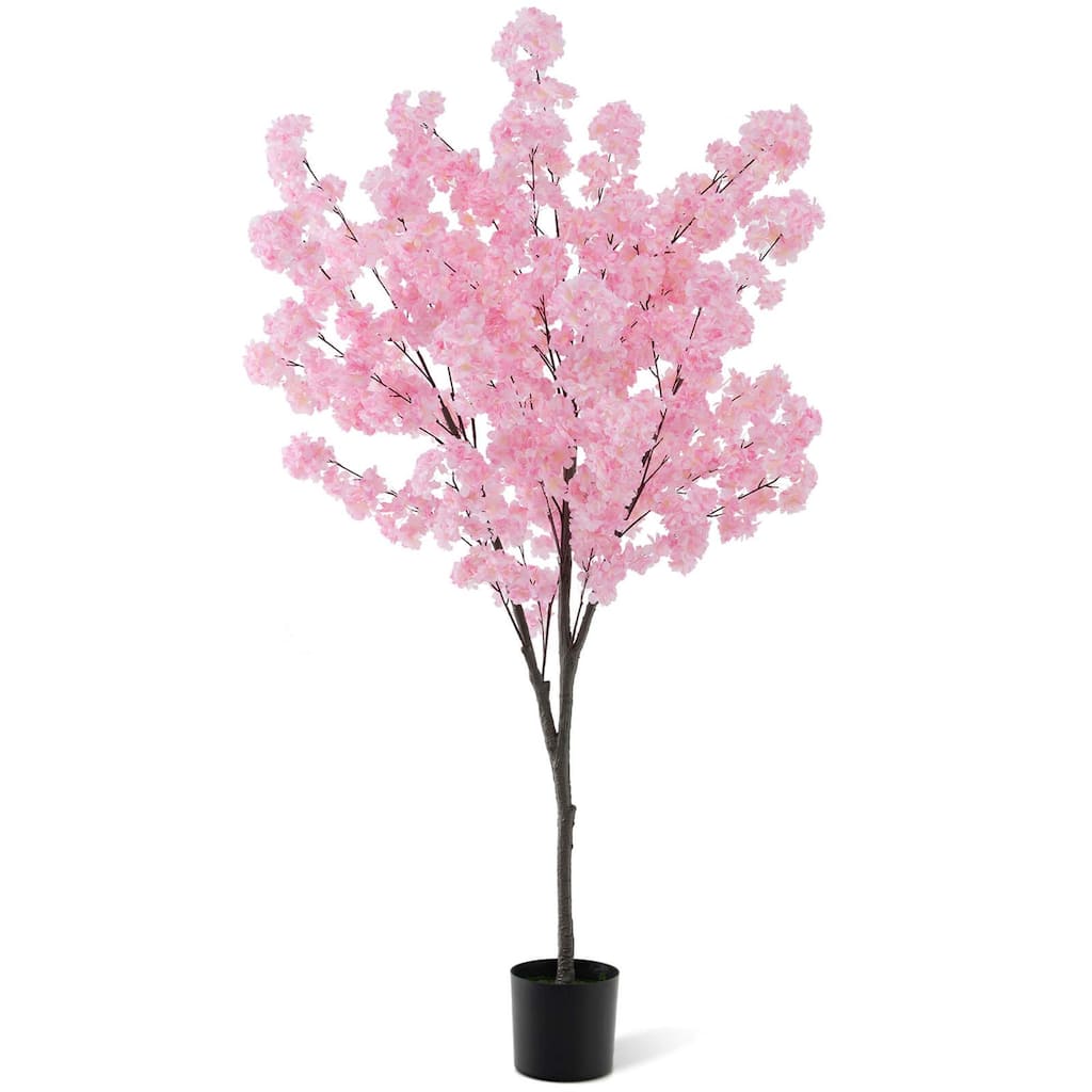 Costway 6.5 FT 1/2 PCS Tall Artificial Cherry Blossom Tree with 900