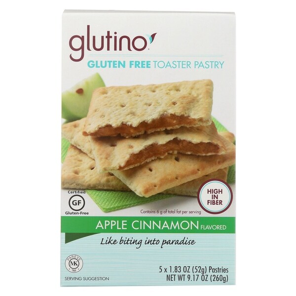 Glutino Toaster Pastry - Apple Cinnamon - Case of 6 - 9.17 oz.