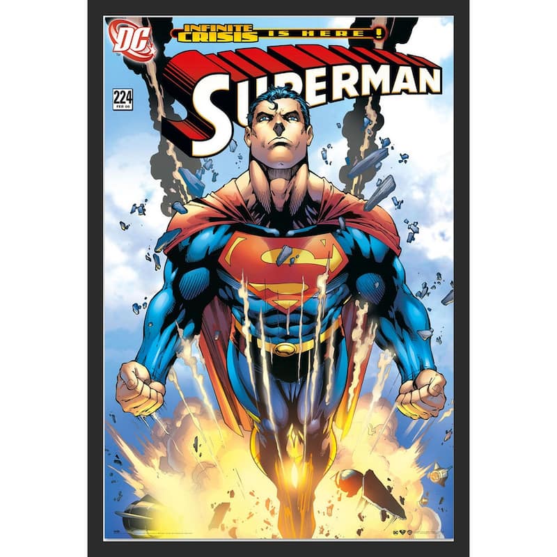 Superman - Infinite Crisis Comic Book Cover Framed Art Poster - 24 x 36 Inch