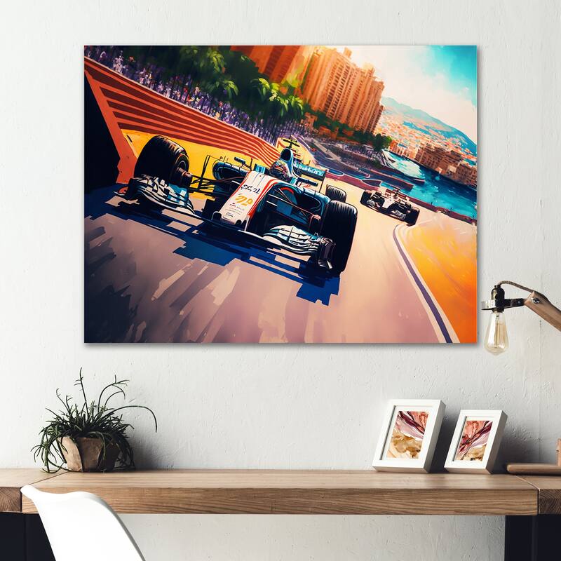 Designart 'Racing car in Monaco GP VIII' Cars Race Car Formula 1 Metal ...