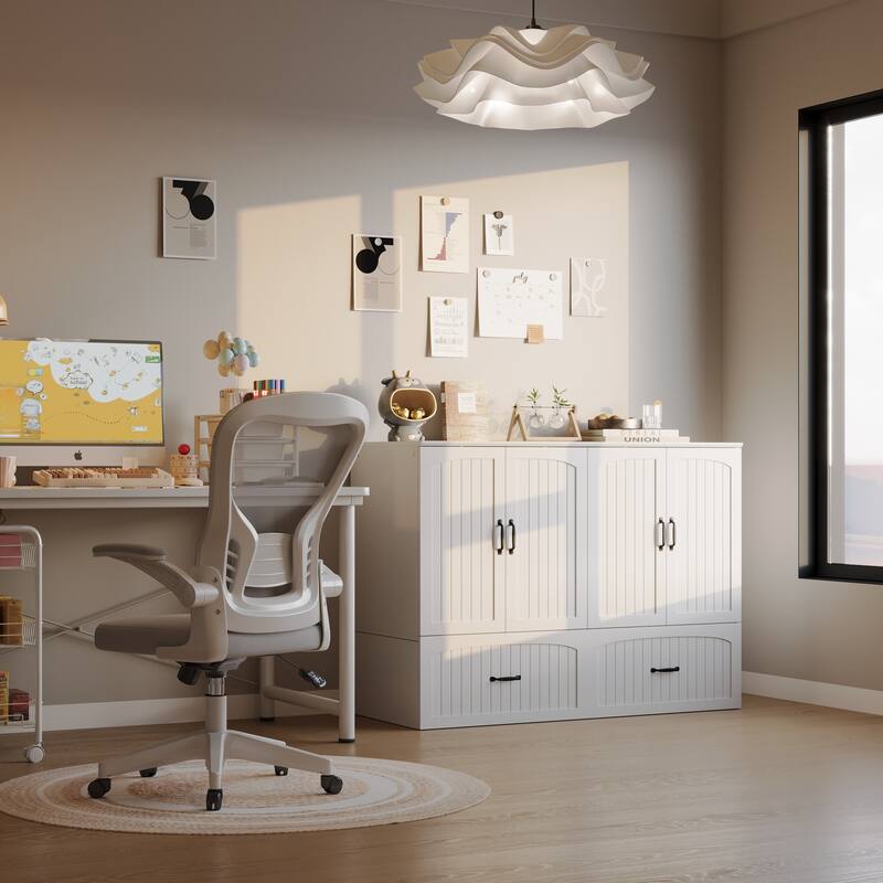 Convertible Murphy Bed Multifunctional Rooms Accent Cabinet Dresser