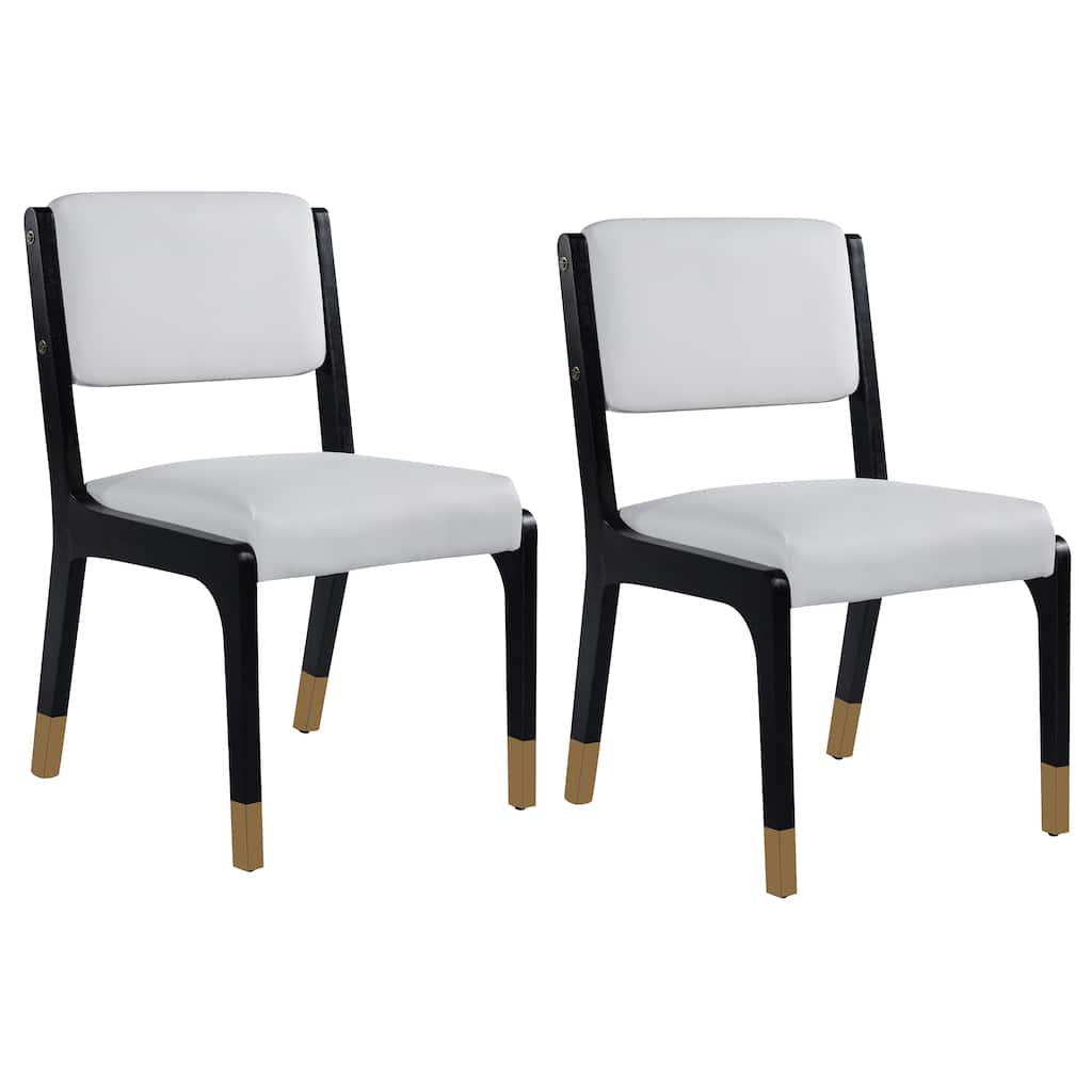 Wooden Dining Chairs Set of 2, Modern Fabric Upholstered Kitchen Side Chairs, Farmhouse Dining Room Accent Chair