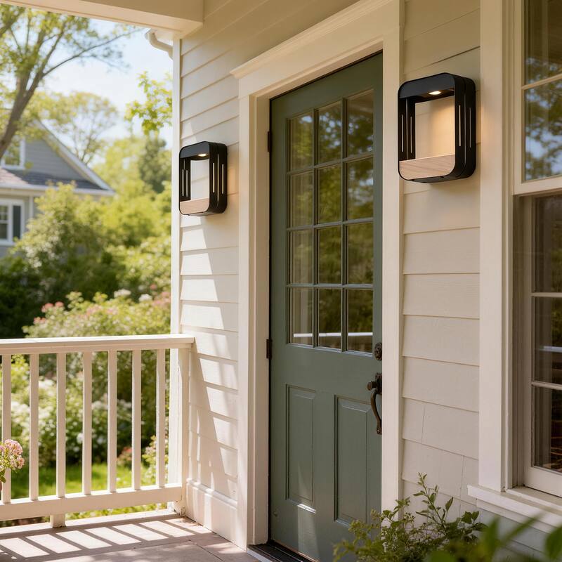 Modern Rectangular Iron Outdoor Wall Light