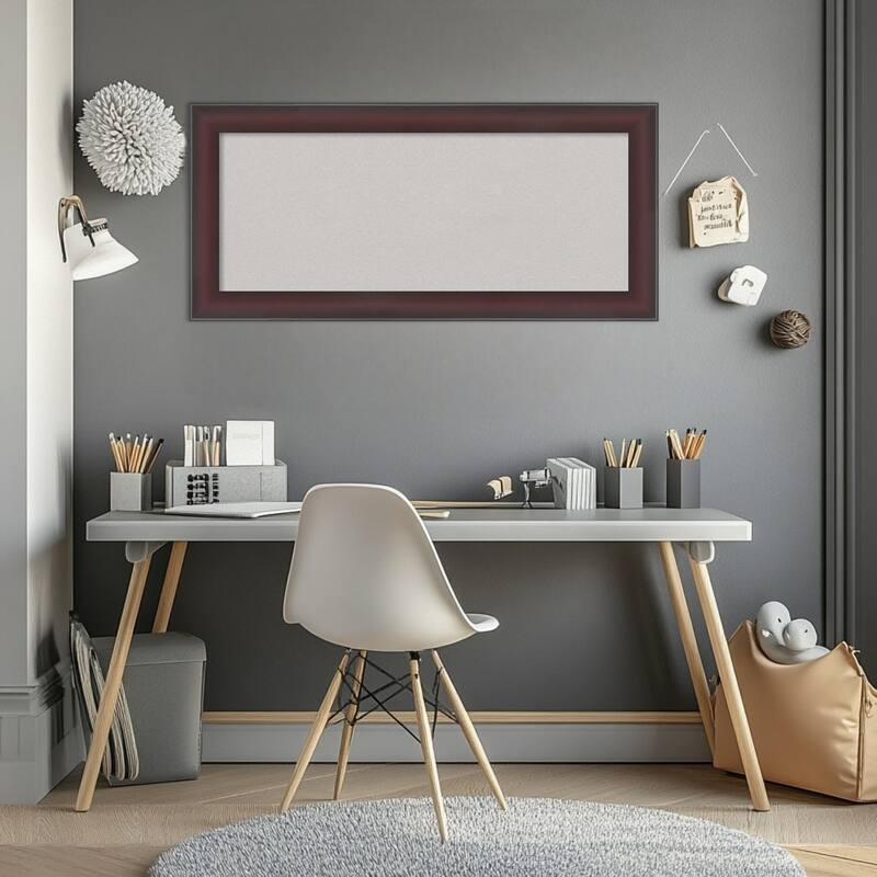 Grand Cherry Narrow Framed Cork Board - Bulletin Board, Organization Board, Pin Board