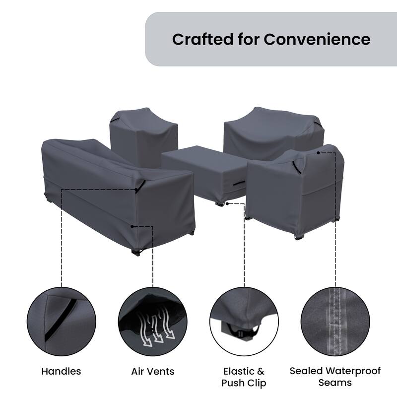 Forever Patio 5 Piece Outdoor Furniture Cover Set - 35 x 73 x 26