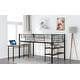 preview thumbnail 8 of 7, Twin Size Metal Loft Bed with 1 Rolling Desk and 2 Shelves, Black