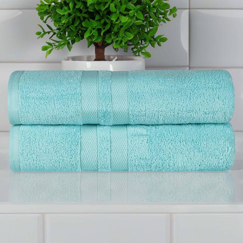 Superior Ultra-Soft Cotton Solid Medium Weight Bath Towel Set of 2