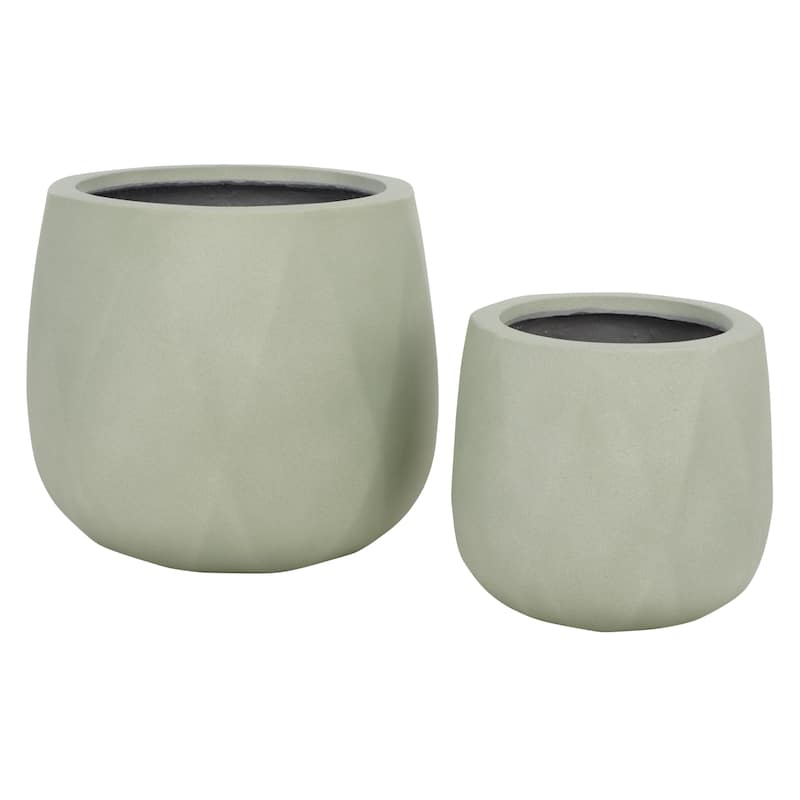 SAFAVIEH Outdoor Living Kane Planter Pot [SET of 2] - 16"W x 16"D x 14"H