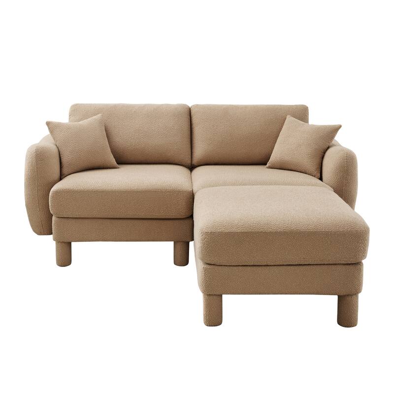 Loveseat Sofa, 78" 2-Seater Upholstered Couch Modern Sectional Couches with Shell-shaped Armrests for Living Room