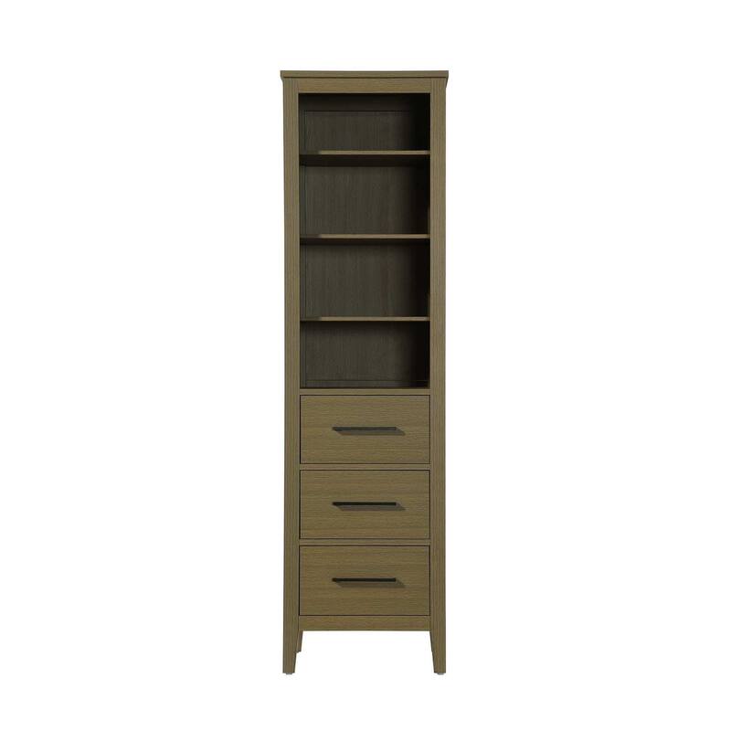 Laura 16-28 Inch Open Shelving Bath Storage Cabinet - Chestnut Brown - 20"