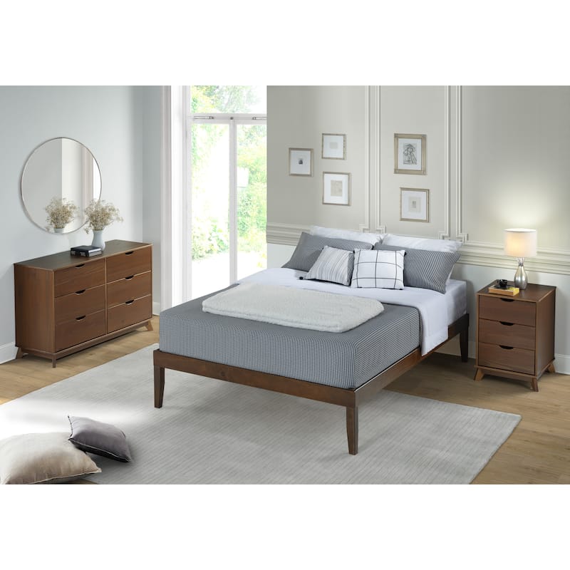 Purcell Solid Wood Platform Bed Frame - Walnut - Queen