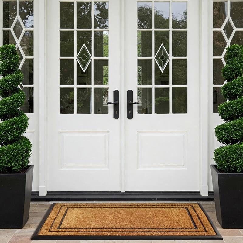 A1HC Natural Coir & Rubber Door Mat, Heavy Duty, Dirt Trapping, Long-Lasting Entrance Doormats,Thick & Durable Outdoor Entry Mat
