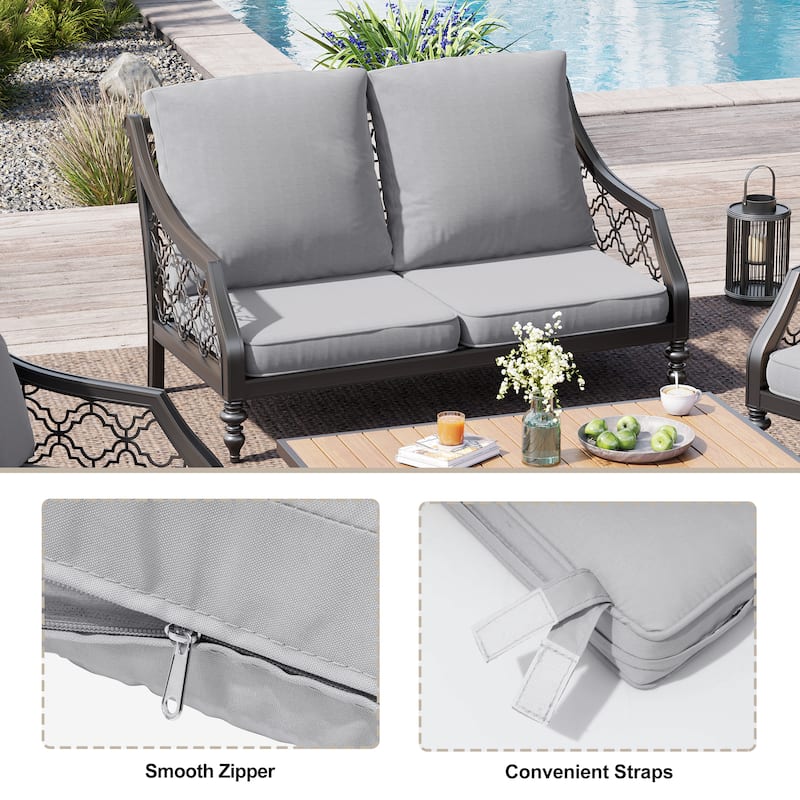 21 W in x 22 D in. Outdoor Deep Seat Chair Cushion Set Dining Patio Chair Pad Set