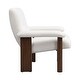 preview thumbnail 7 of 13, Roomfitters Mid-Century Accent Chair with Ottoman, Fabric Upholstered Armchair and Footrest Set with Wood Frame, White