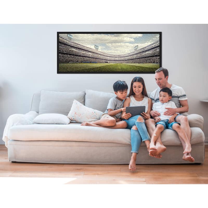 19x27 Jigsaw Puzzle Frame Kit - Kit Includes Puzzle Glue Sheets, Silver Wood Puzzle Frame with Black Mat