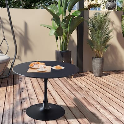 Black Round Dining Table/ End Table Leisure Coffee Table
