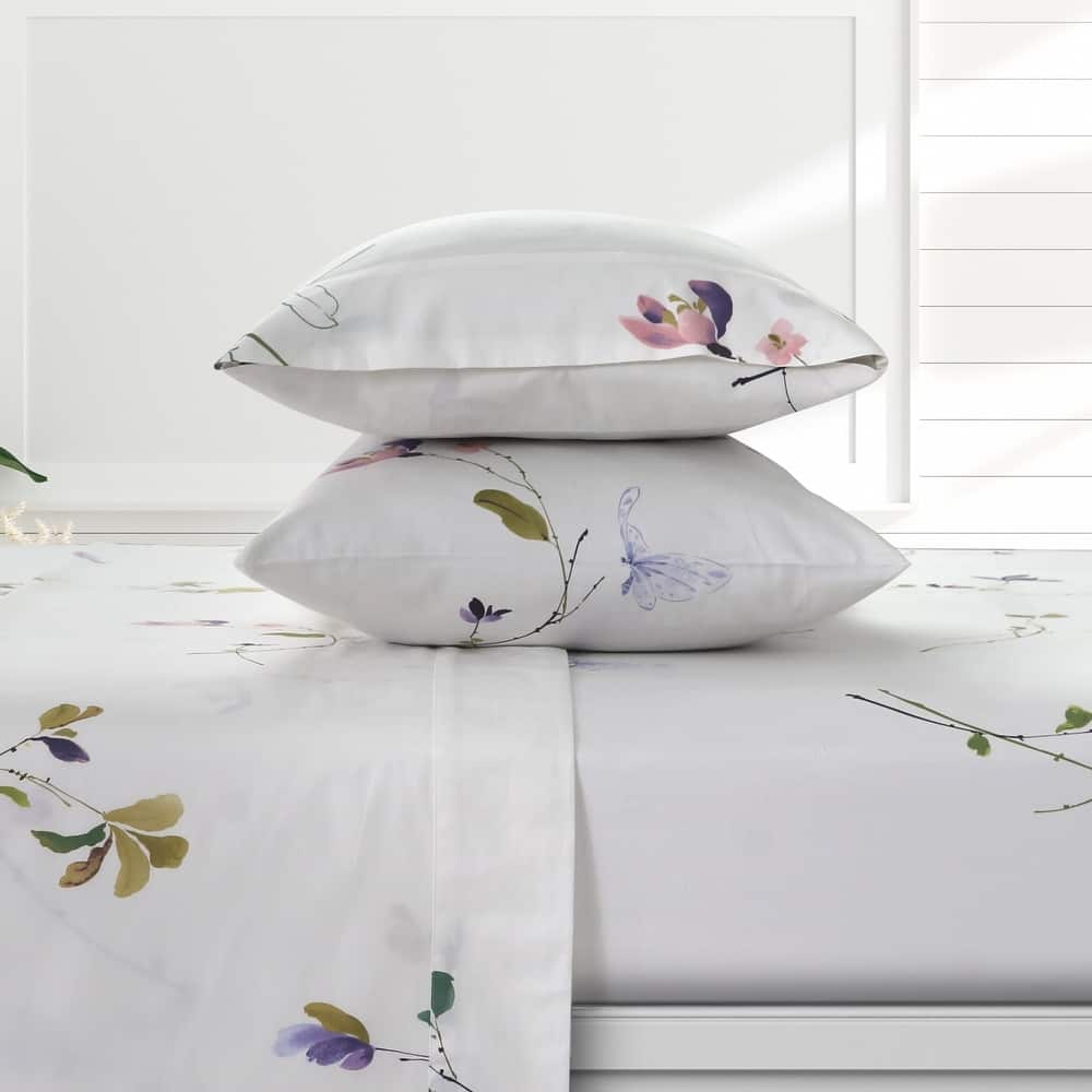 Azores Home Organic Cotton Sateen 300 Thread Count Deep Pocket Sheet Set