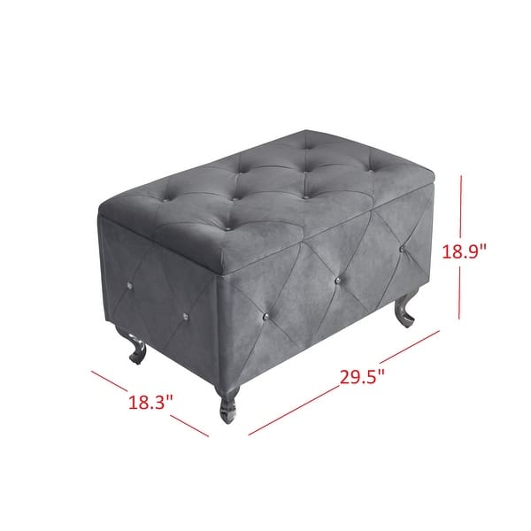 dimension image slide 1 of 2, Bodhi Upholstered Flip Top Storage Bench