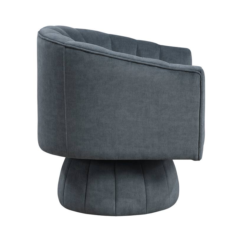 Velvet Swivel Barrel Chair, Round Upholstered Sofa Chair, Lounge Armchair with Barrel Back for Living Room, Bedroom