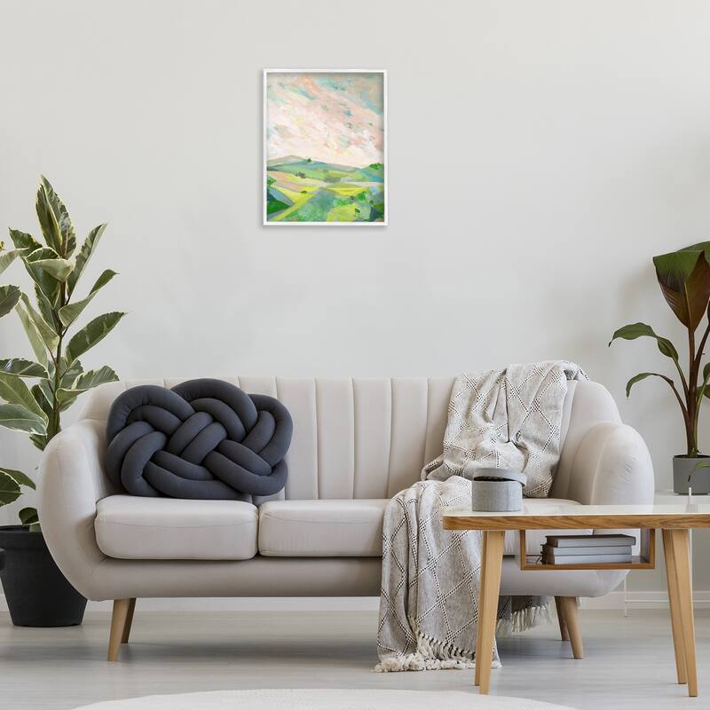Stupell Vibrant Green Hills Landscape Framed Giclee Art Design By Ashley Davis