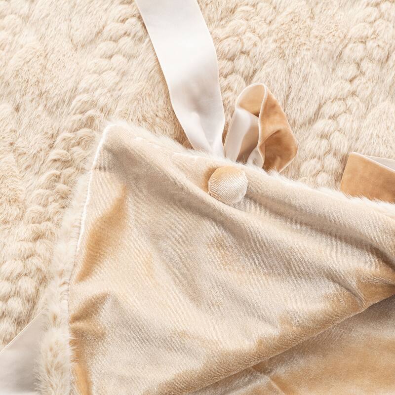 Glitzhome Set of 2 or 3 Faux Fur 48"D/60"D Tree Skirt & Christmas Stocking Decorations