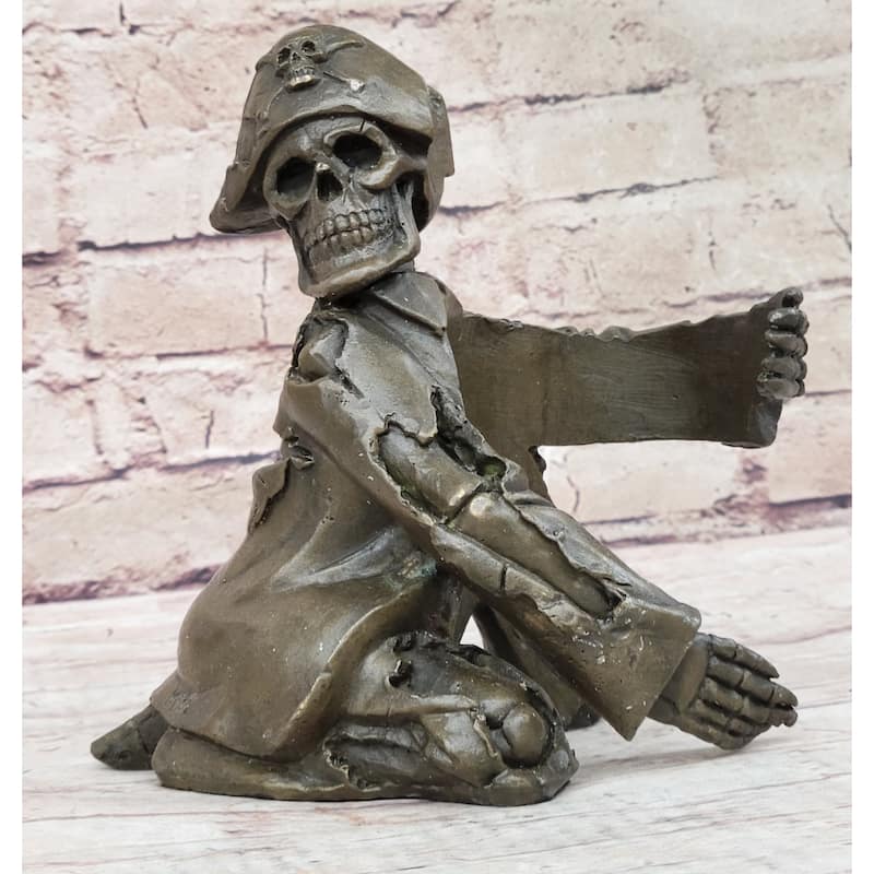 Pirate Skeleton Wine Holder Bronze Statue Sculpture Figurine Home Decor