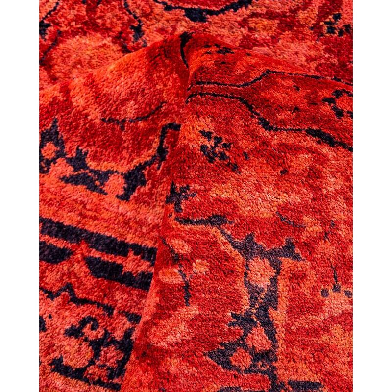 Contemporary Overdyed Wool Hand Knotted Runner - 3' 1" x 7' 7"