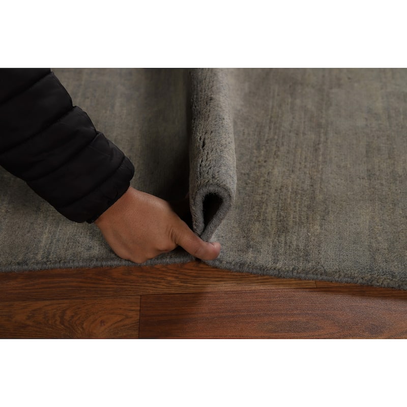 Gabbeh Modern Rug Handmade Solid Tribal Wool Carpet - 4'2" x 5'11"