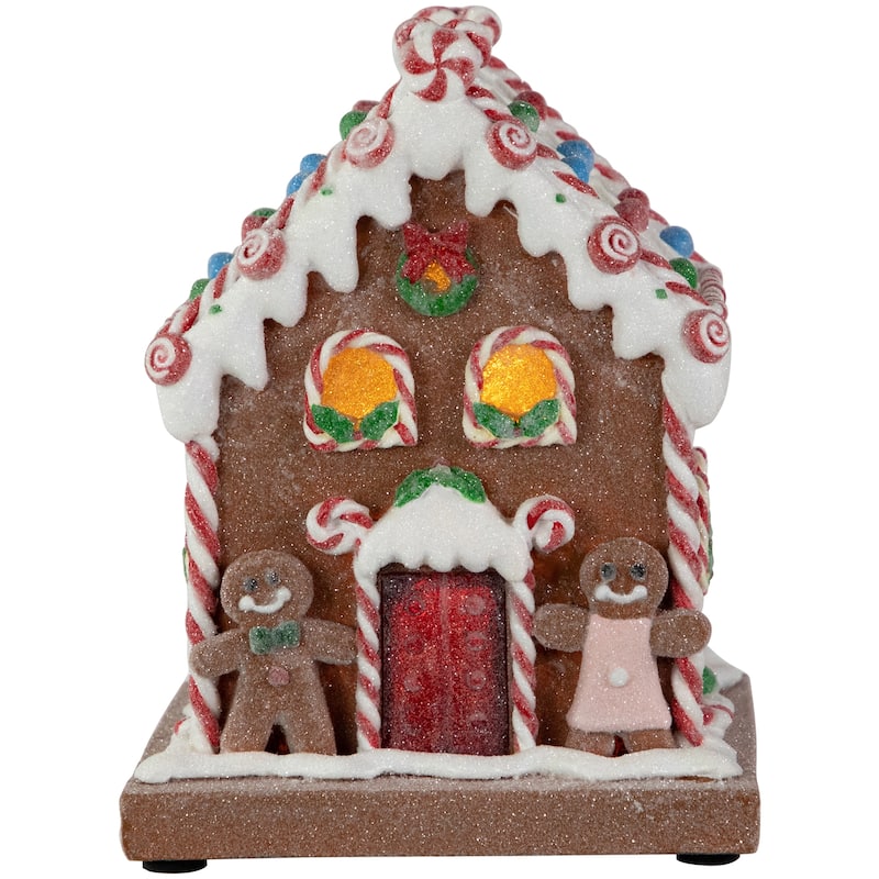 7.5" Pre-Lit LED Gingerbread Candy House Christmas Decoration