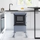 preview thumbnail 25 of 61, Kids Wooden Kitchen Step Stool with Safety Rails and Anti-Slip Mat, Kids Countertop Step Stools for Kids