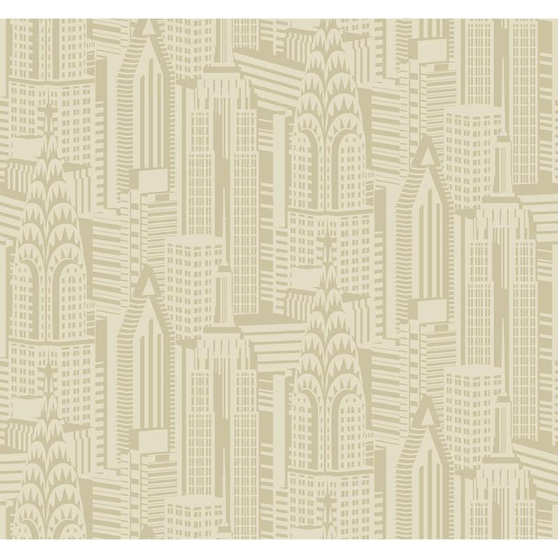 Seabrook Designs Manhattan Skyline Nonwoven Unpasted Wallpaper