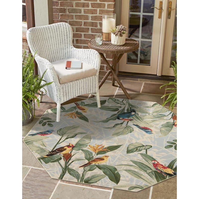 Outdoor Turgh Collection Area Rug - Multi - 7'10"x7'10" Octagon